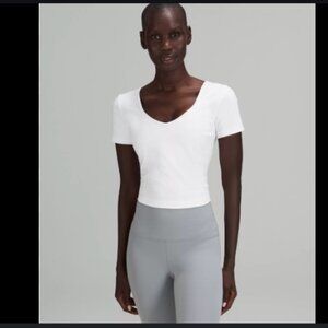 Lululemon Align Crop Top Sleeves White Size 10